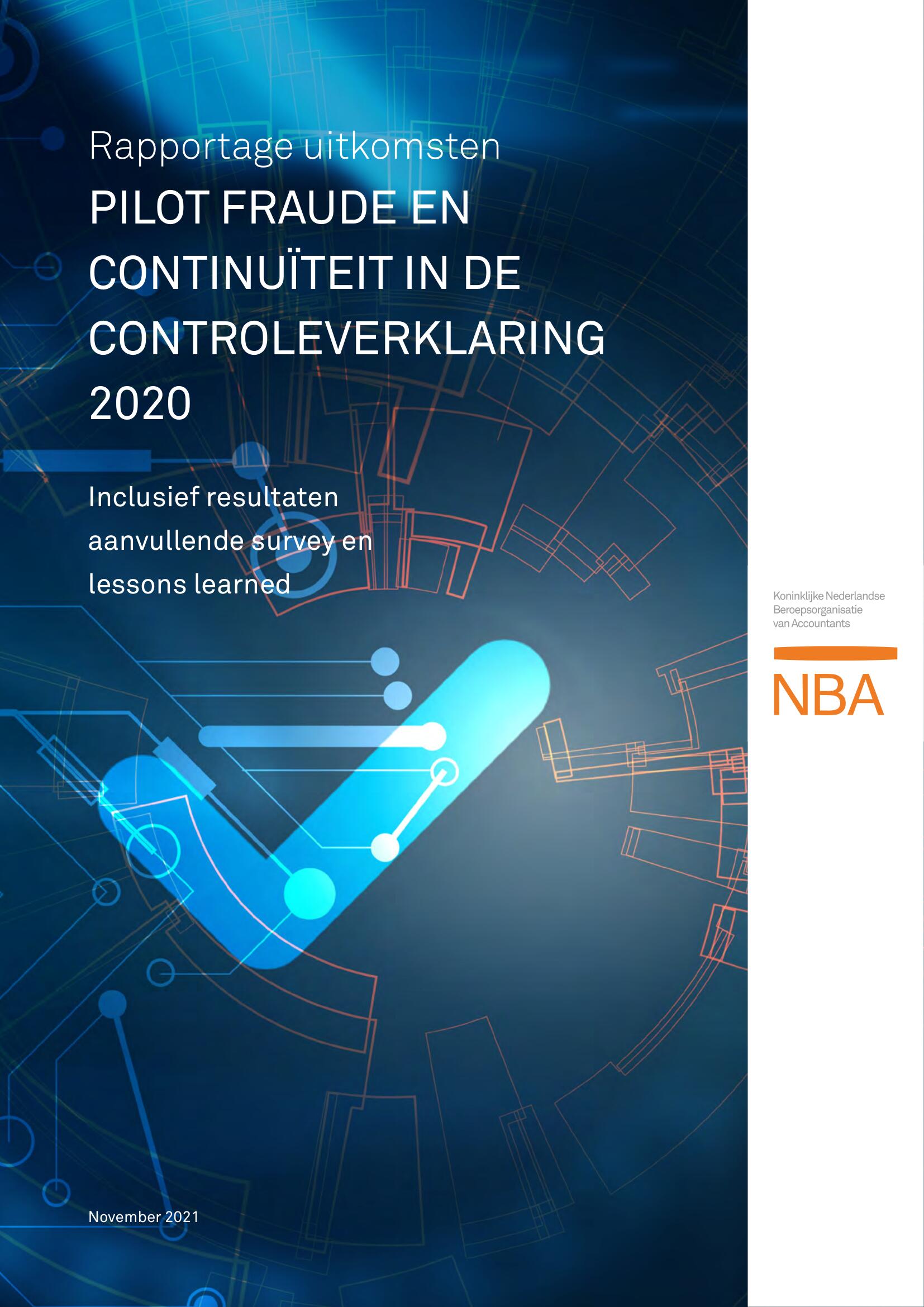 Pilot Fraude en Continuïteit in de controleverklaring 2020