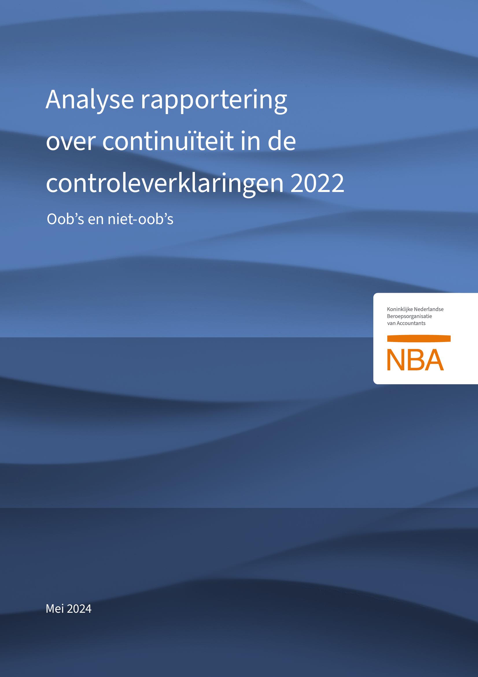 Analyse rapportering over continuïteit in de controleverklaringen 2022