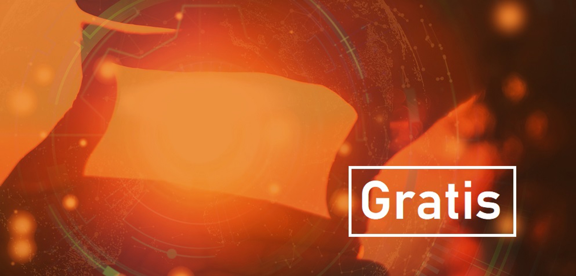 Twee handen die een kader vormen tegen een zonnige hemel, met het woord 'gratis'